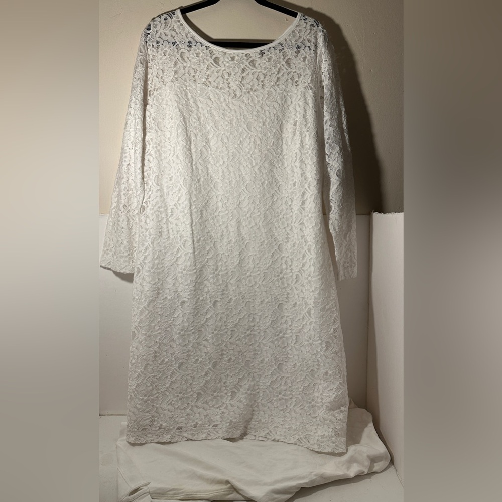 Jessica London Ivory Lace Midi Dress